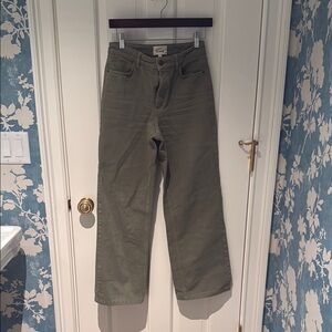 Olive Green Wide-Leg Pants